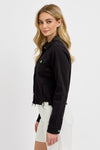 Risen Jeans Irregular Fray Hemed Color Jacket