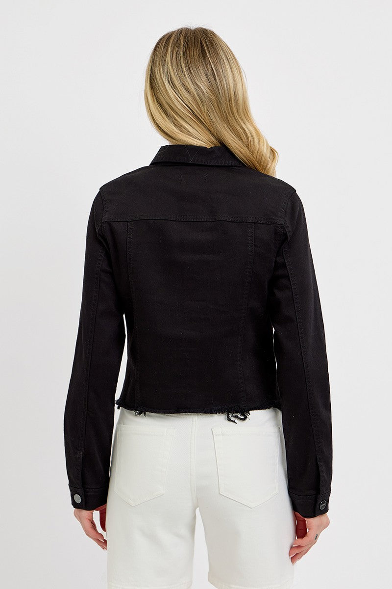 Risen Jeans Irregular Fray Hemed Color Jacket