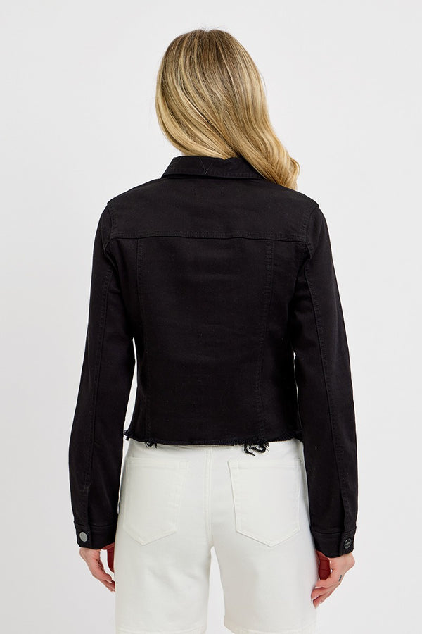 Risen Jeans Irregular Fray Hemed Color Jacket
