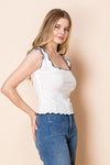 White Birch Sleeveless Solid Knit Top
