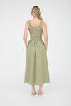 Blu Pepper Mix Media Tank Midi Dress