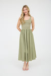 Blu Pepper Mix Media Tank Midi Dress