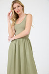 Blu Pepper Mix Media Tank Midi Dress