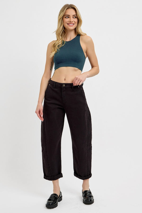 Risen High Rise Relaxed Barrel Cuffed Pants