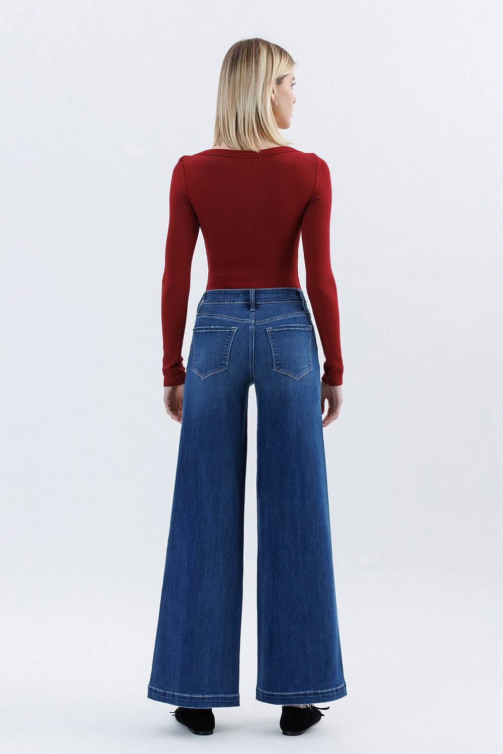 Vervet Mid Rise Full Length Palazzo Jeans
