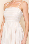 White Birch Coastal Stripe Open Back Dress