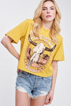 Zutter Wild West Longhorn Western Vintage Graphic Top