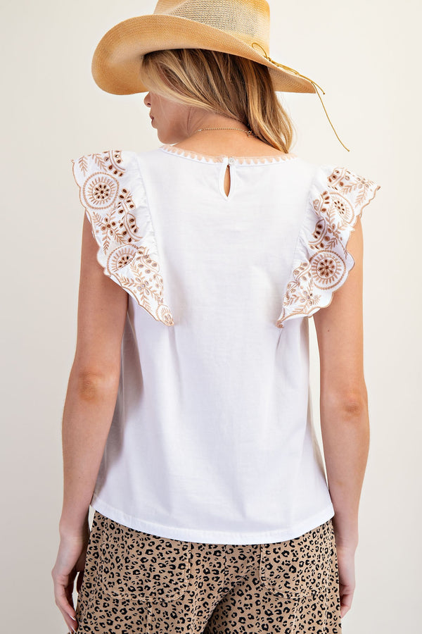Easel Embo Knit Top