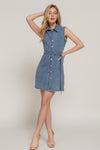Denim Dreams Sleeveless Shirt Dress