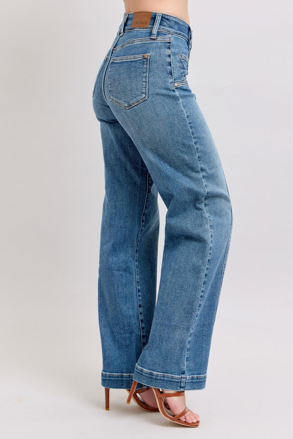 Judy Blue HW Star & Front Seam Detail Wide
