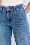 Judy Blue HW Star & Front Seam Detail Wide
