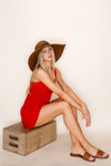 White Birch Short Sleeve Solid Knit Romper
