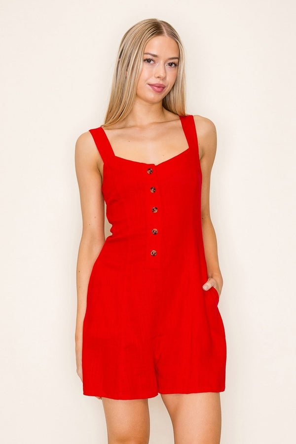 White Birch Short Sleeve Solid Knit Romper