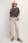 Easel Western Printed Washed Twill Pants