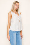 White Birch Sleeveless Solid Woven Top