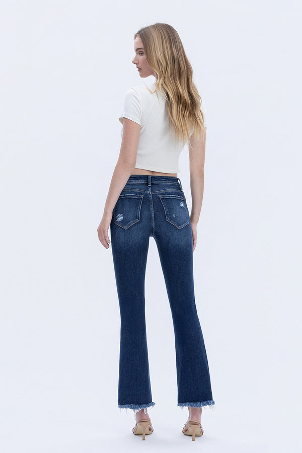 Lovervet High Rise Distressed Kick Flare jeans