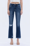 Lovervet High Rise Distressed Kick Flare jeans