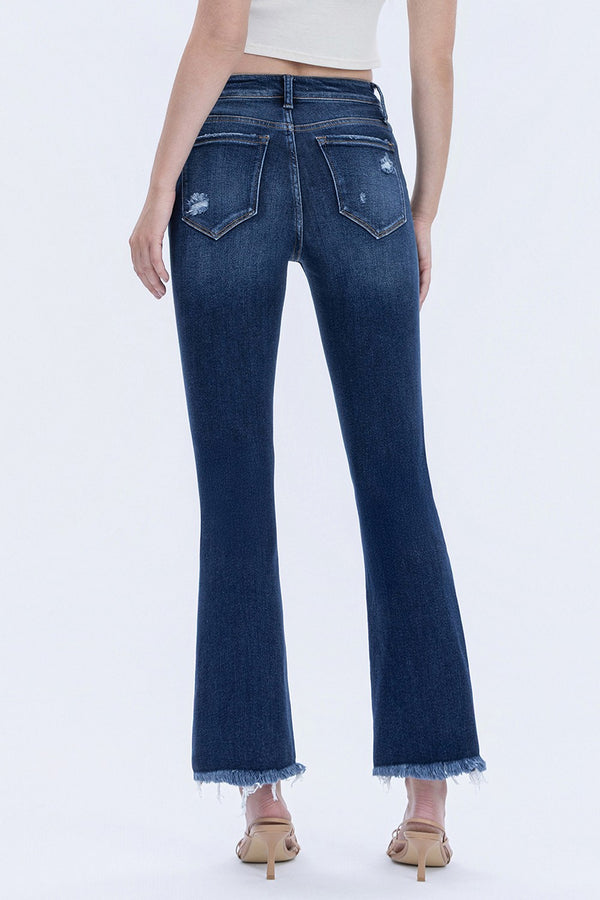 Lovervet High Rise Distressed Kick Flare jeans