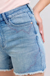 Judy Blue HW Western Embroidery Detail Cut Off Shorts