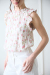 Blu Pepper Floral Ruffle Detail Sleeveless Top