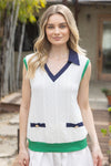 Country Club Cutie Vest - Blush & Cactus