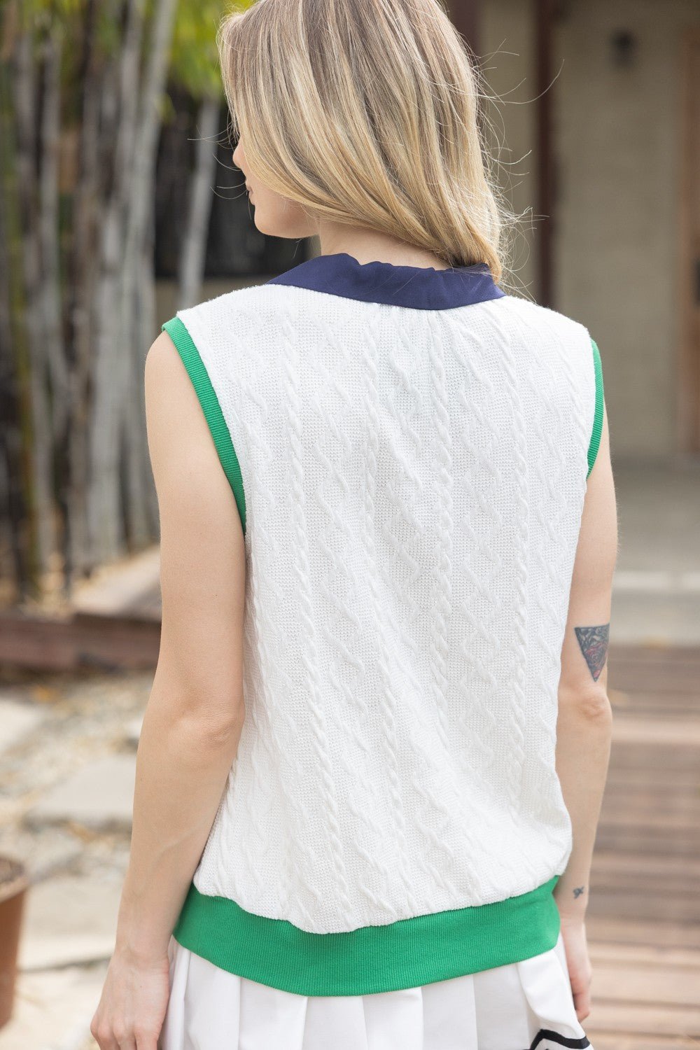 Country Club Cutie Vest - Blush & Cactus