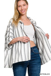 Woven Yarn-dye Stripe Oversized Button Down Shirts