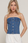 SALE Denim Vibes Stretch Back Tube Top
