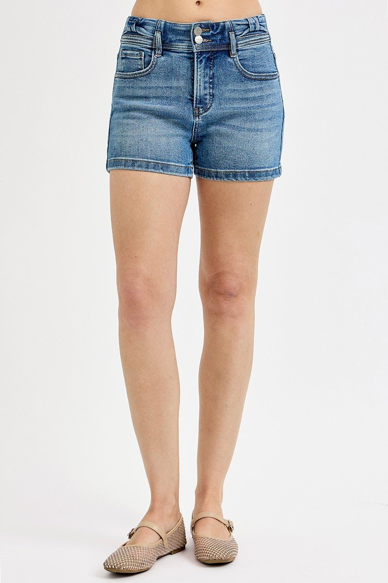 Risen Tummy Control High Rise Bow Detailed Shorts - Blush & Cactus