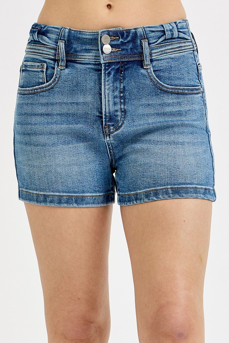 Risen Tummy Control High Rise Bow Detailed Shorts - Blush & Cactus