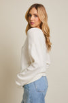 Gilli Round Roll Up Neck & Flower Dog Graphic Sweater