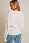 Gilli Round Roll Up Neck & Flower Dog Graphic Sweater