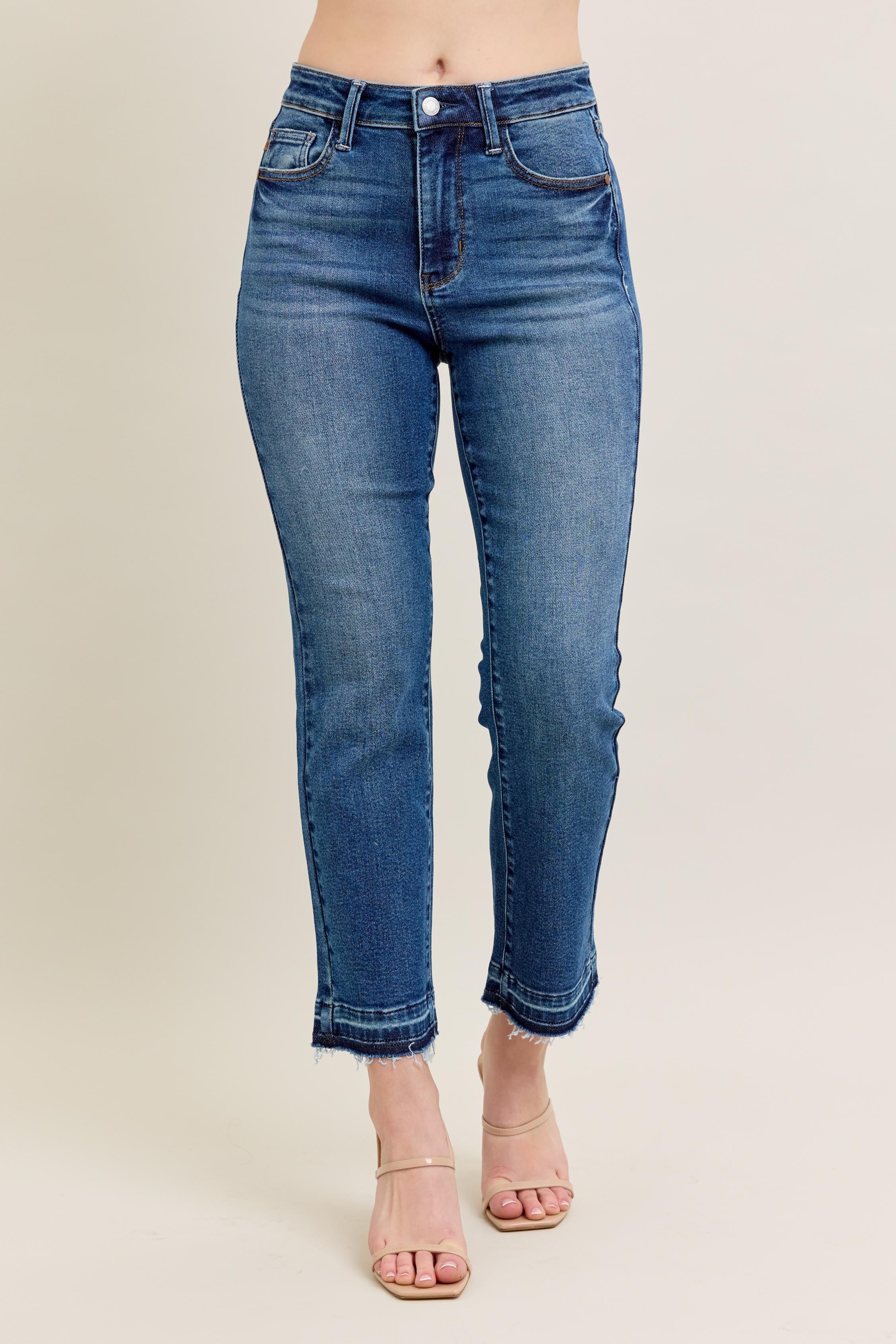 Judy Blue Medium Vintage Wash Release Hem Kick Flare