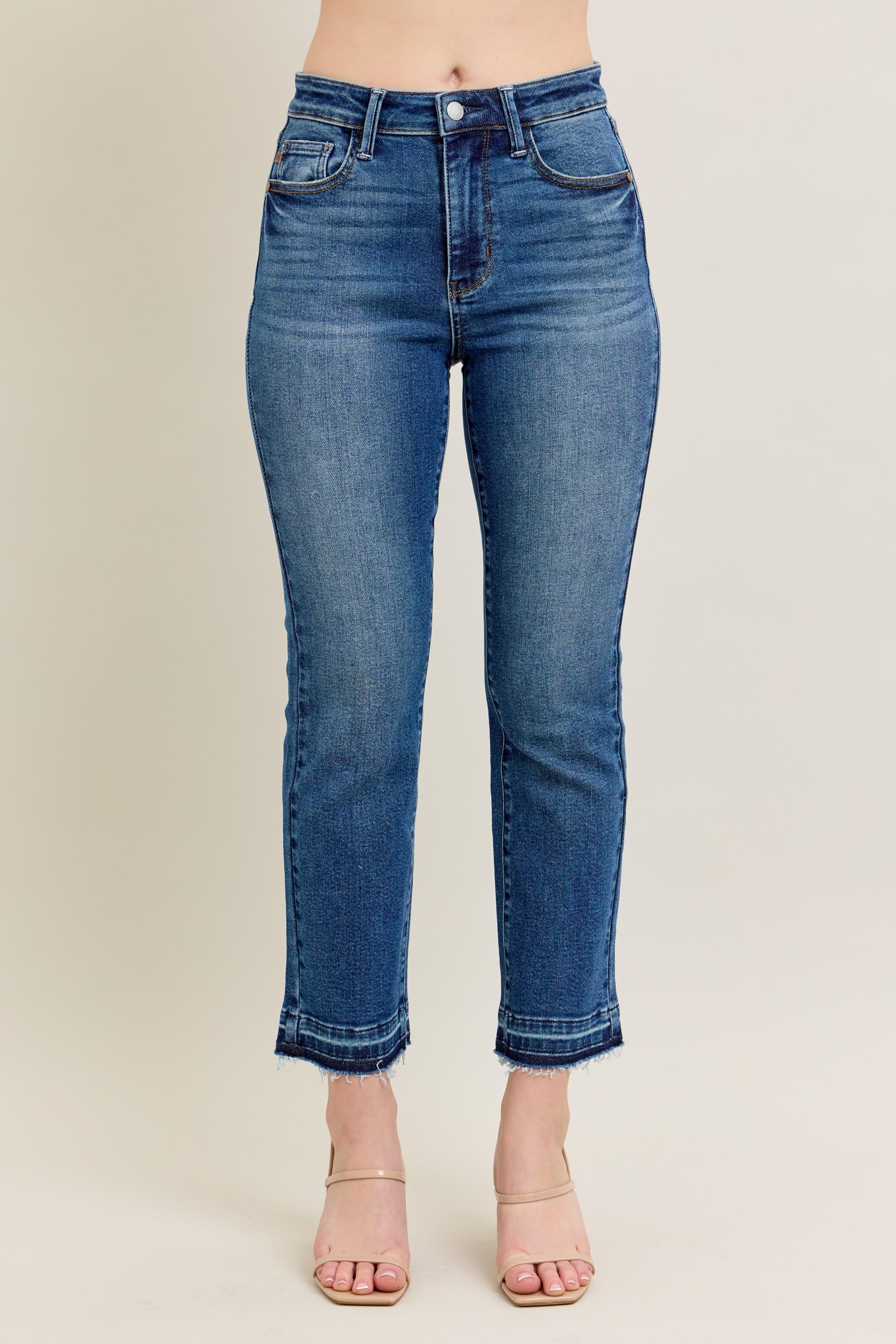 Judy Blue Medium Vintage Wash Release Hem Kick Flare