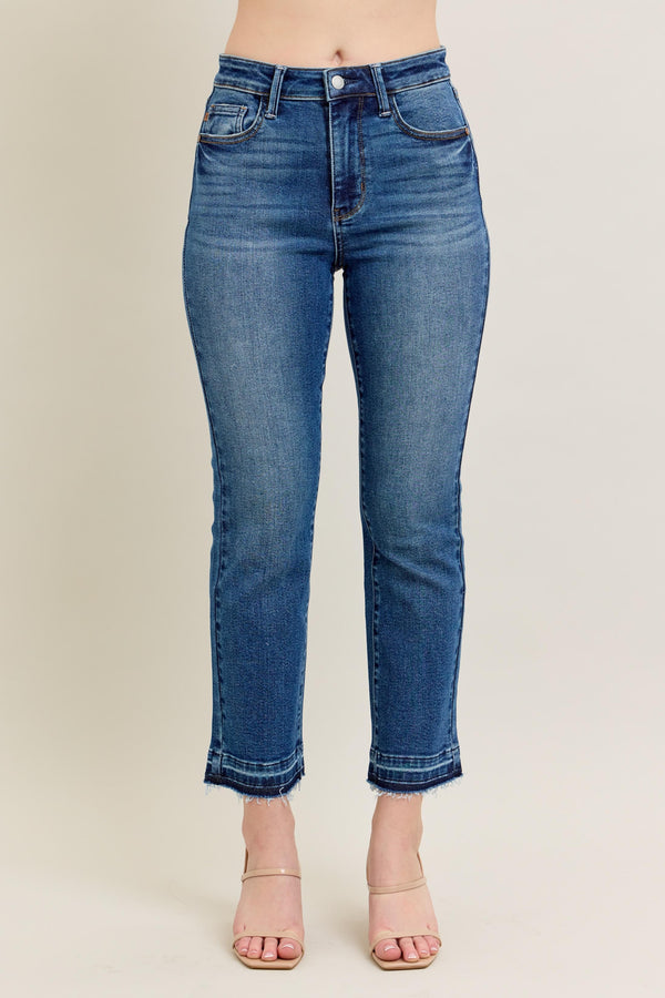 Judy Blue Medium Vintage Wash Release Hem Kick Flare