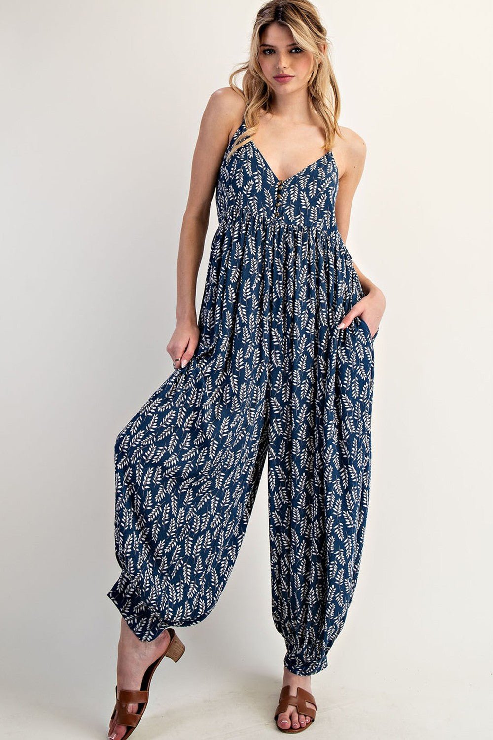 Indigo Dreamer Jumpsuit - Blush & Cactus