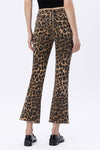 Lovervet High Rise Leopard Print Kick Flare Jeans - Blush & Cactus