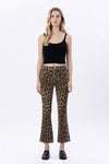 Lovervet High Rise Leopard Print Kick Flare Jeans - Blush & Cactus