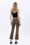 Lovervet High Rise Leopard Print Kick Flare Jeans - Blush & Cactus