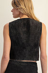EESOME Snow Washed Embroidered Vest