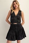 EESOME Snow Washed Embroidered Vest