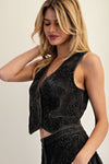 EESOME Snow Washed Embroidered Vest