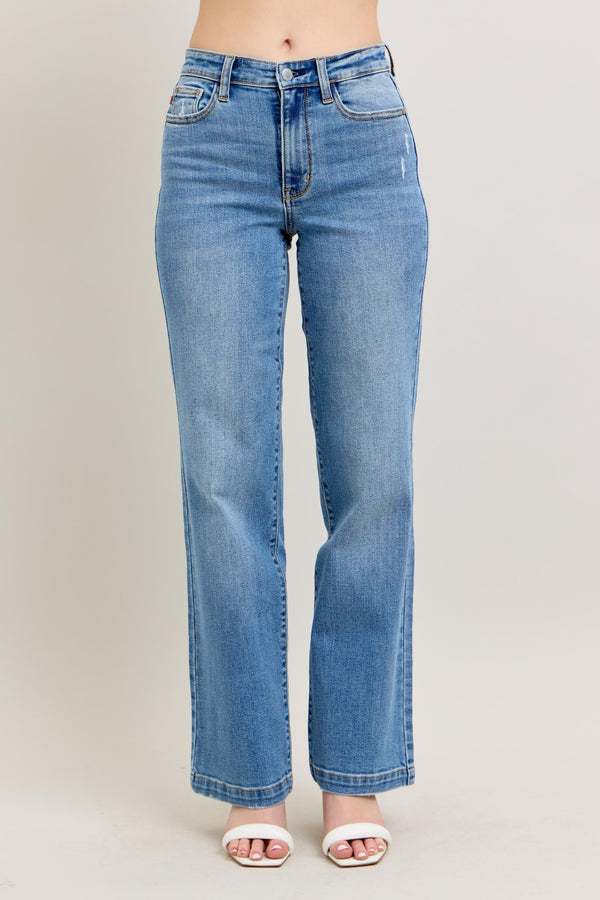 Judy Bllue Hw Trouser Straight Fit