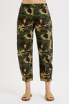Risen High Rise Ankle Barrel Camo Double Roll Up Pants - Curvy Size
