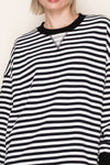 White Birch Long Sleeve Striped Knit Top