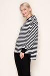 White Birch Long Sleeve Striped Knit Top