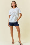 Doe and Rae Cowboy Boot Hotfix Crew Neck Short Sleeve Tee