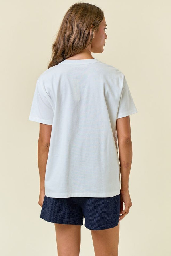 Doe and Rae Cowboy Boot Hotfix Crew Neck Short Sleeve Tee