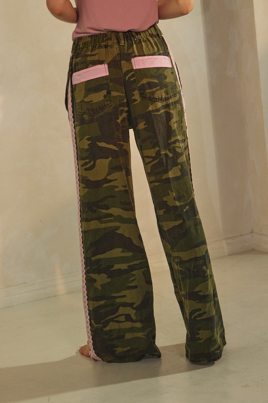 Oddi Washed Camo Printed Cotton Pants