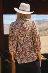 ODDI Bohemian Floral Peasant Blouse